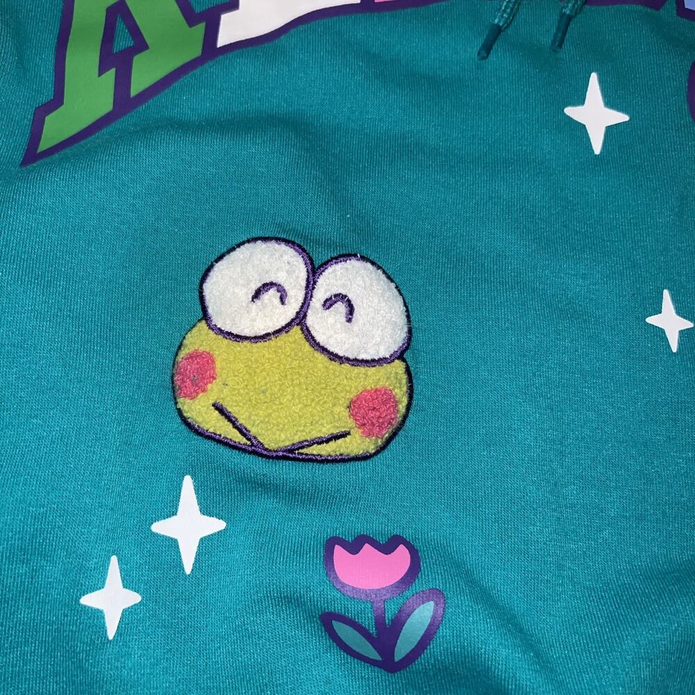 Sanrio Keroppi Graphic Hoodie Sweatshirt Fleece Sherpa Lined Hoodie Size XS - Picture 4 of 11